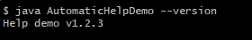 Version information for AutomaticHelpDemo